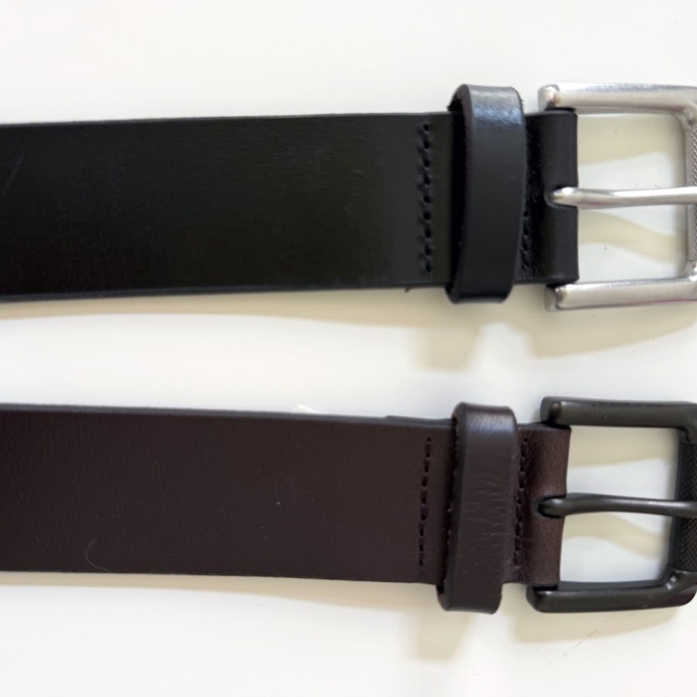 New Banana Republic Buffalo Leather Men's Belt - Blk/Brn -Sz 36 Sold separately.